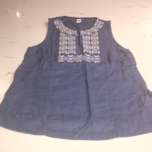 Old Navy Blue Top with embroidery Detail - S